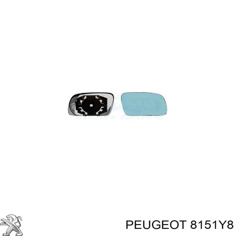 8151Y8 Peugeot/Citroen зеркальный элемент зеркала заднего вида правого
