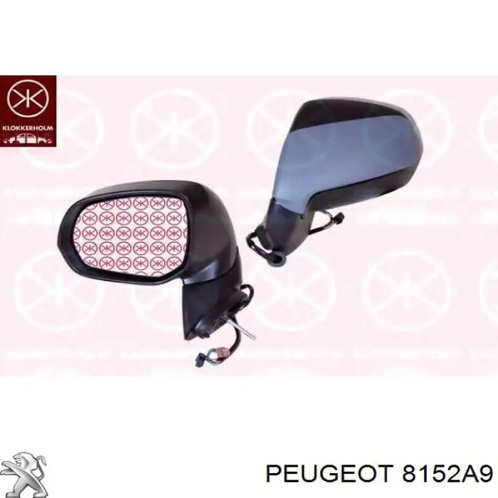 8152A9 Peugeot/Citroen Накладка зеркала заднего вида, правая