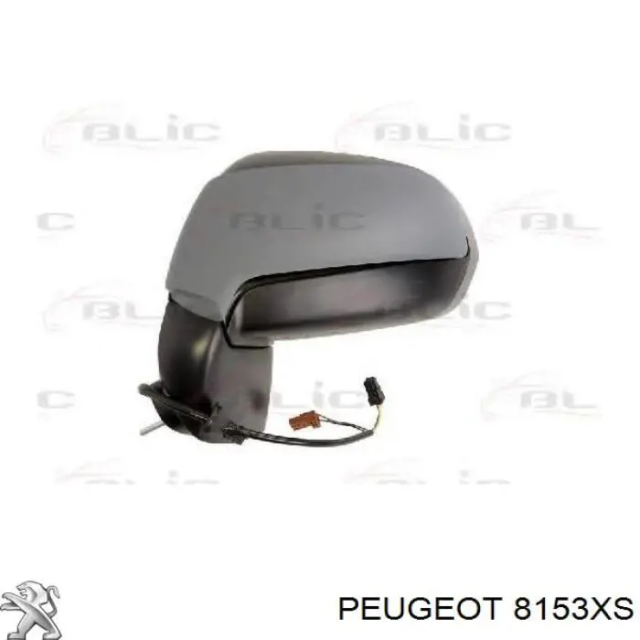 Левое боковое зеркало 8153XS Peugeot/Citroen