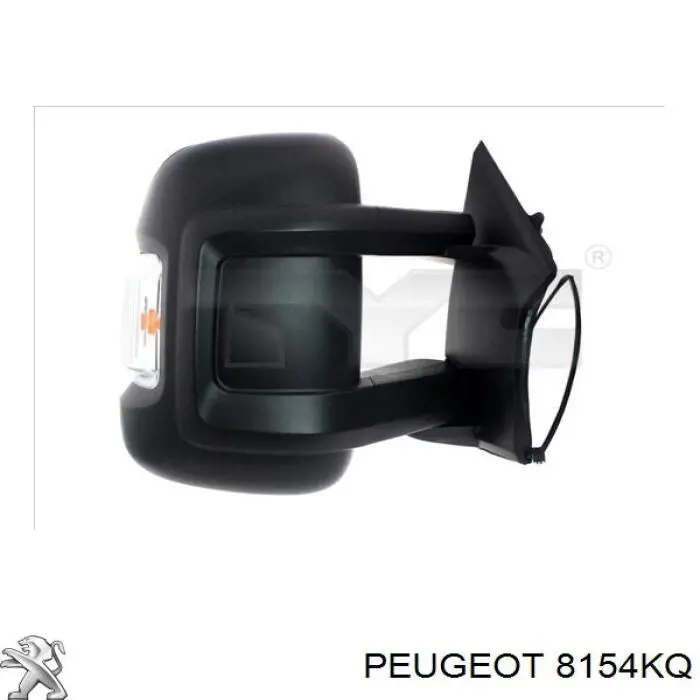 8154KQ Peugeot/Citroen espelho de retrovisão direito