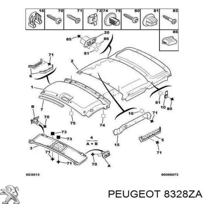 8328ZA Peugeot/Citroen Изоляция термошумовая
