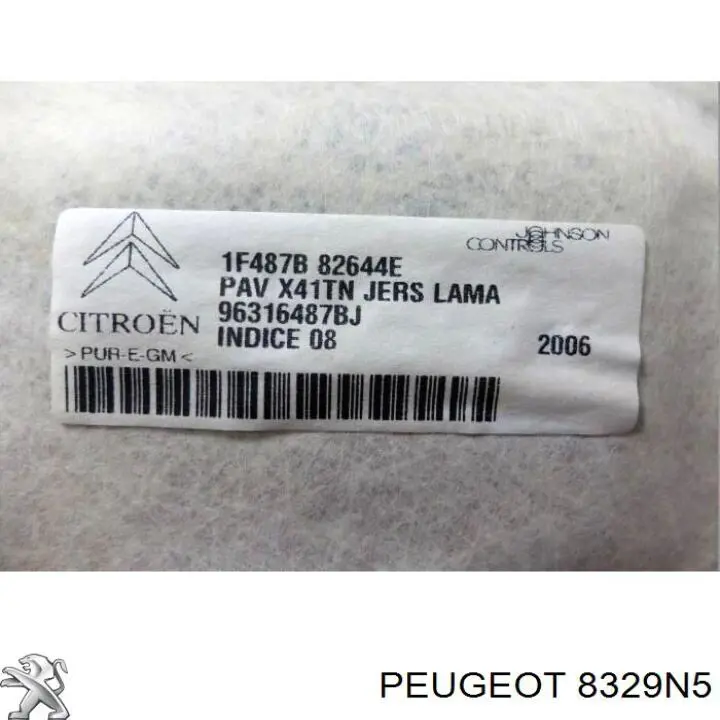 Tapicería de techo 8329N5 Peugeot/Citroen
