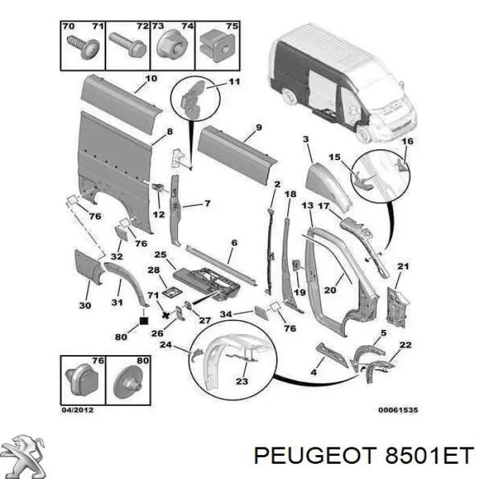 1678187080 Peugeot/Citroen Боковина кузова правая