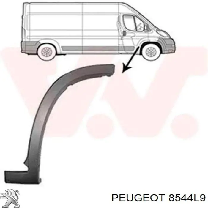 Молдинг арки крыла переднего, правый Peugeot/Citroen 8544L9 цена, от 19.59 USD
