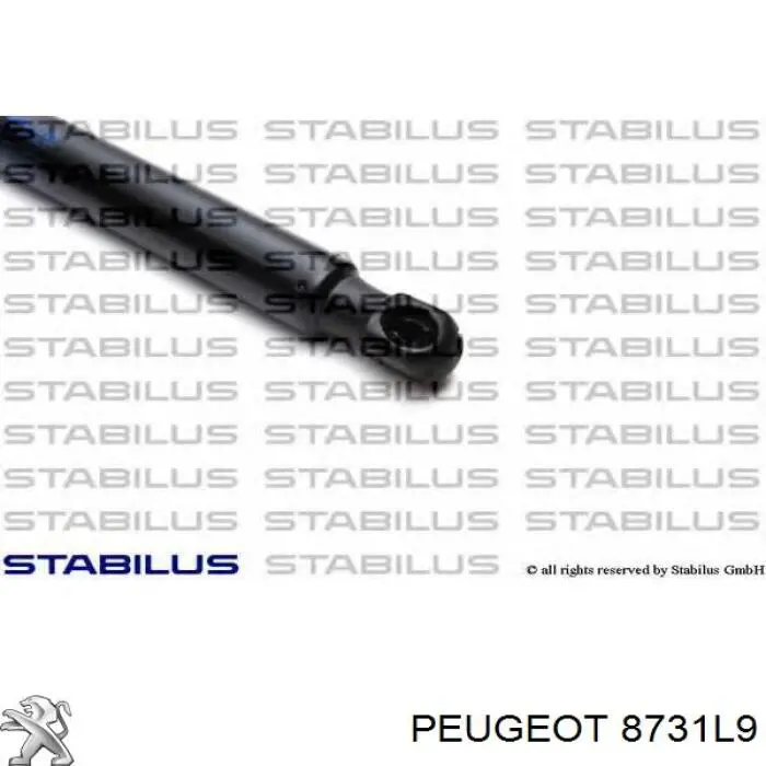 Амортизатор задней двери Peugeot/Citroen 8731L9 цена, от 10.18 USD