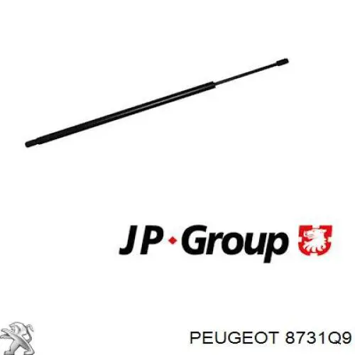 8731Q9 Peugeot/Citroen amortecedor de tampa de porta-malas (de 3ª/5ª porta traseira)