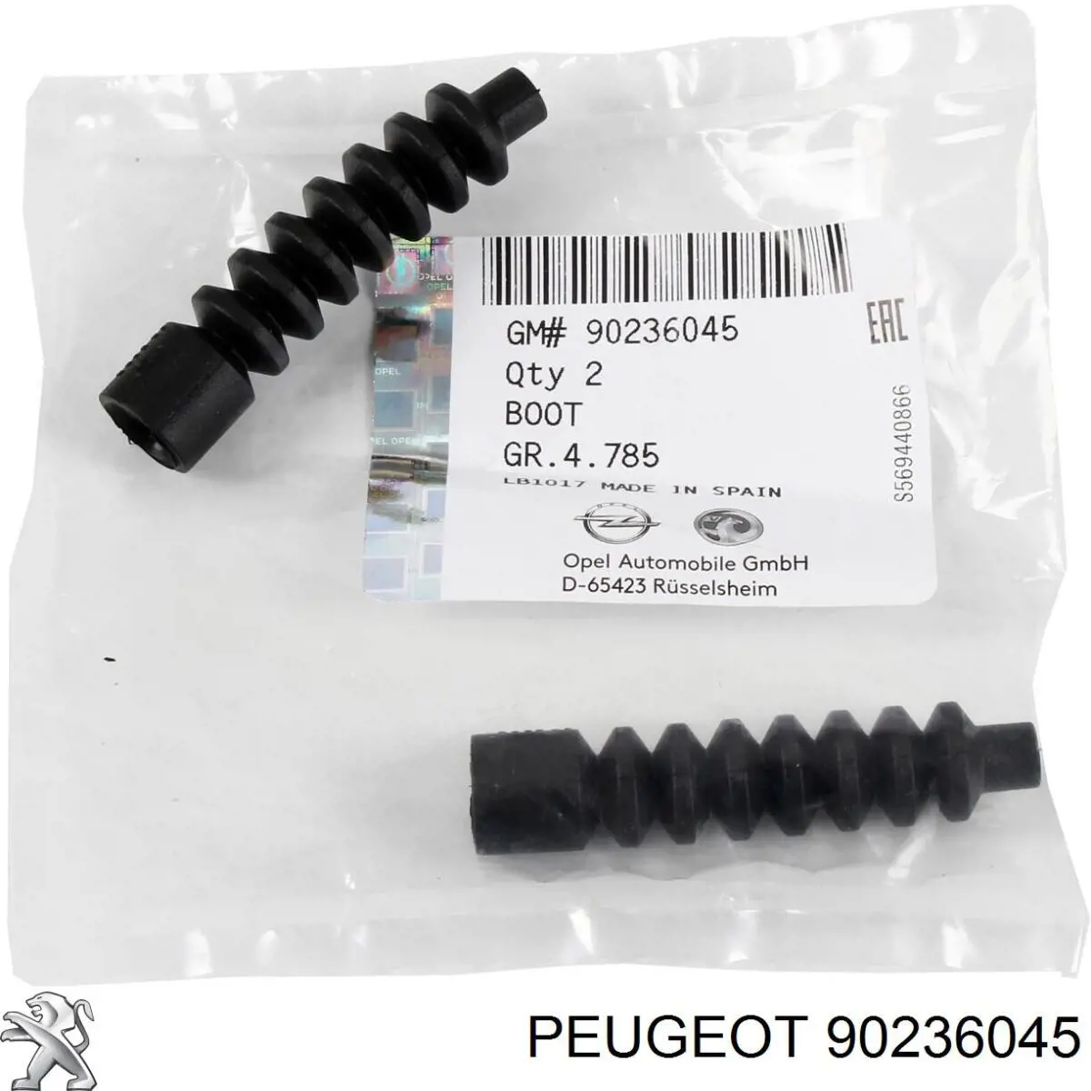 90236045 Peugeot/Citroen bota de proteção de cabos do freio de estacionamento