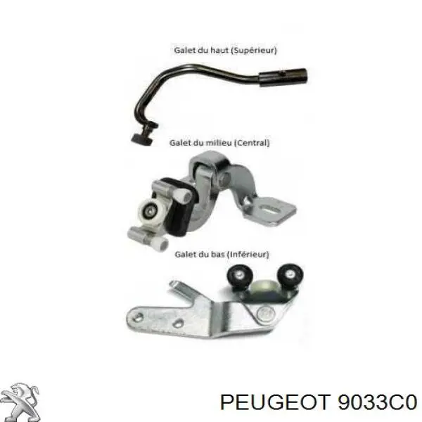 Ролик боковой двери правый нижний Peugeot/Citroen 9033C0