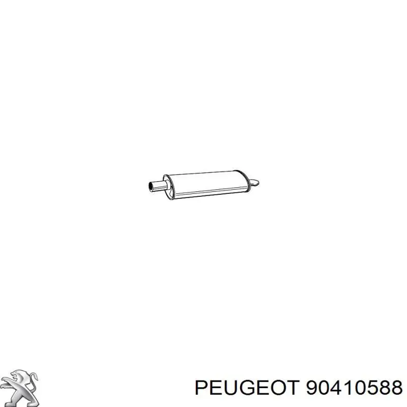 Глушитель, задняя часть 90410588 Peugeot/Citroen