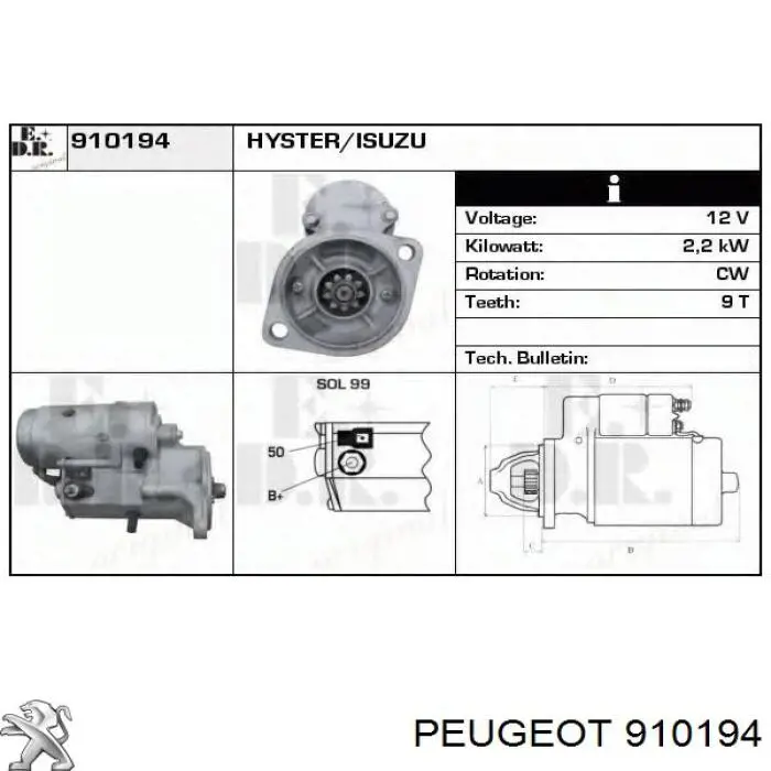 910194 Peugeot/Citroen maçaneta externa direita da porta traseira