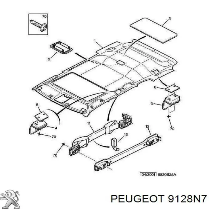 Puxador do teto de salão para Citroen C8 (EA, EB)