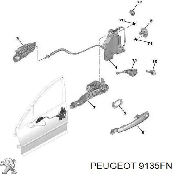  Fecho da porta dianteira esquerda Peugeot 407 SW carrinha (6E) (2004 - 2011) SW