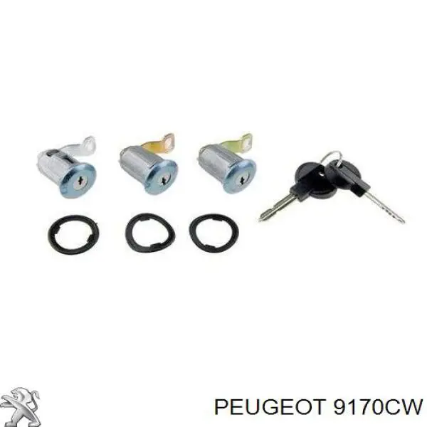 9170CW Peugeot/Citroen личинка замка двери передней