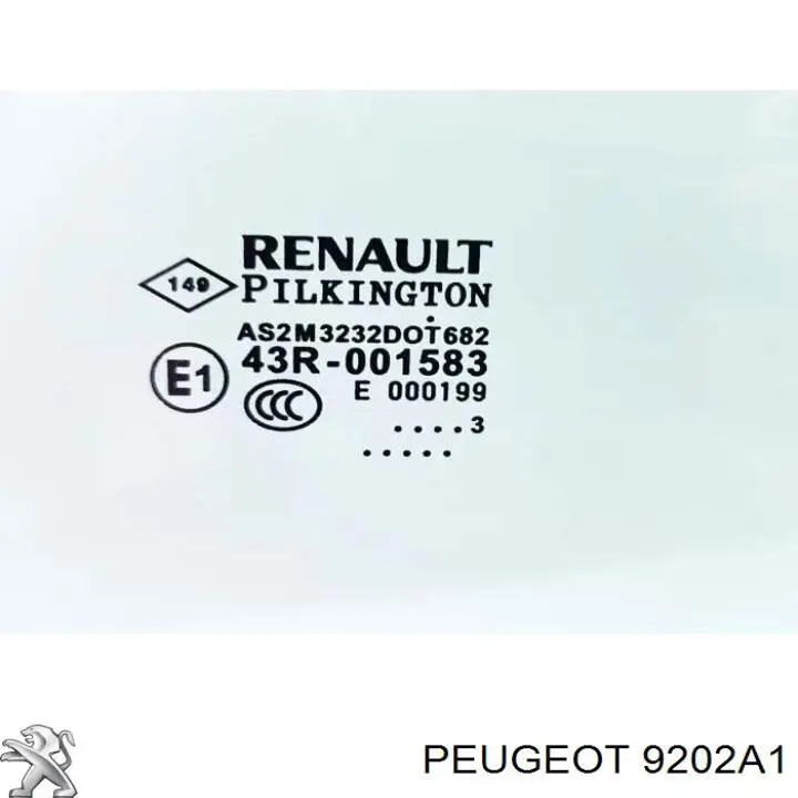 Стекло-форточка двери передней правой 9202A1 Peugeot/Citroen