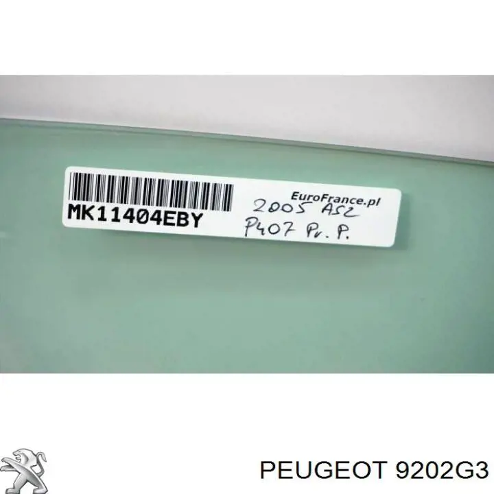 Купить 9202G3 Peugeot/Citroen Стекло двери передней правой