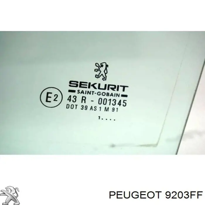 Стекло двери задней левой 9203FF Peugeot/Citroen