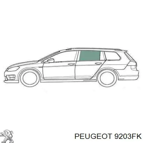 9203FK Peugeot/Citroen vidro da porta traseira esquerda