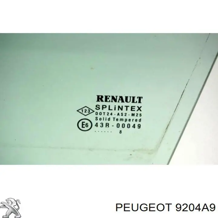 9204A9 Peugeot/Citroen Стекло задней правой двери