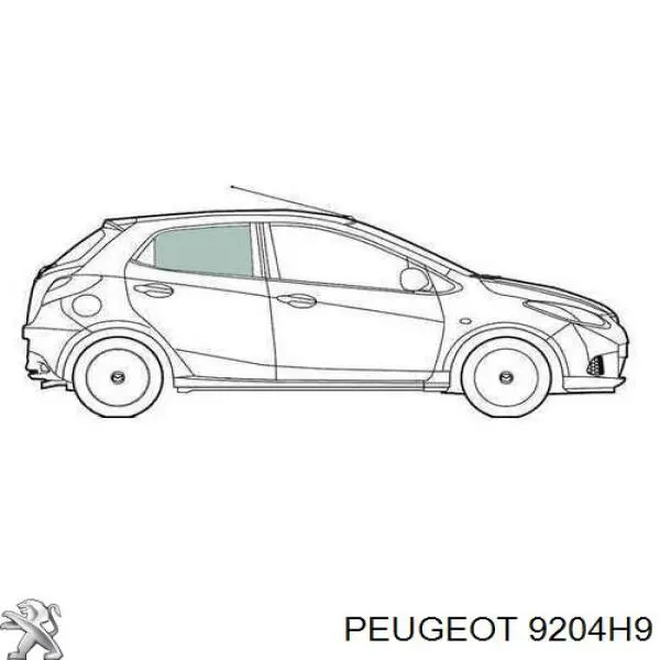  Стекло двери задней правой Peugeot 206 