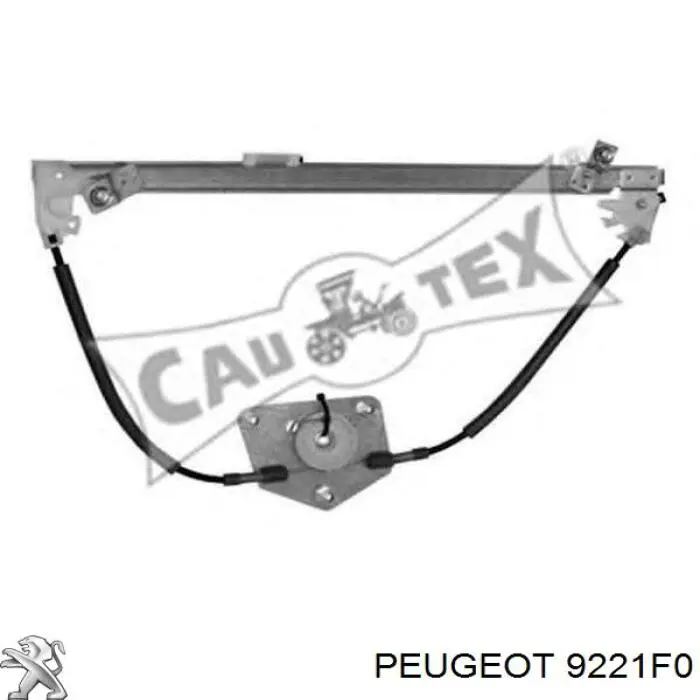 9221F0 Peugeot/Citroen mecanismo de acionamento de vidro da porta dianteira esquerda
