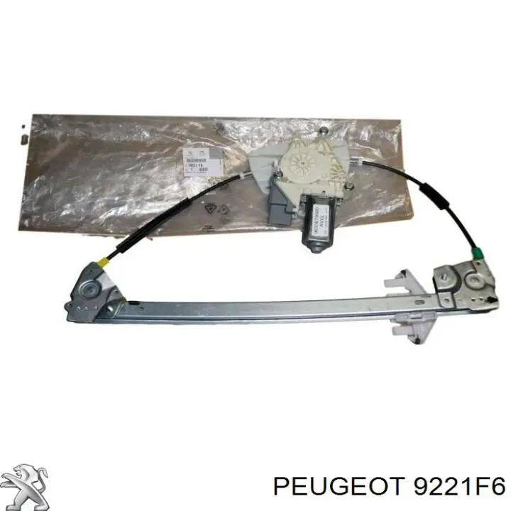 9221F6 Peugeot/Citroen mecanismo de acionamento de vidro da porta dianteira esquerda