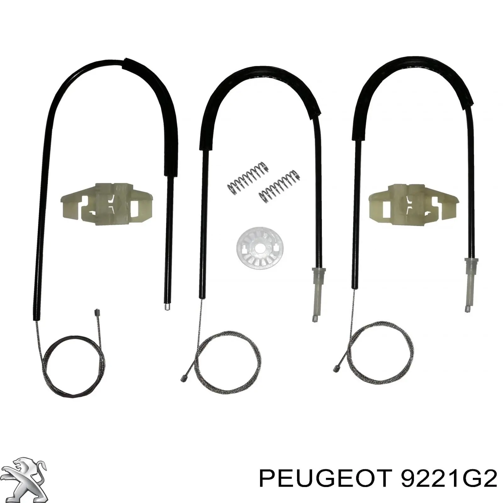 9221G2 Peugeot/Citroen mecanismo de acionamento de vidro da porta dianteira esquerda