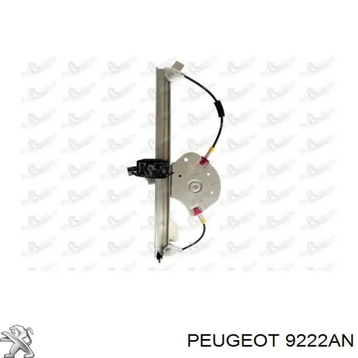 9222AN Peugeot/Citroen mecanismo de acionamento de vidro da porta dianteira direita