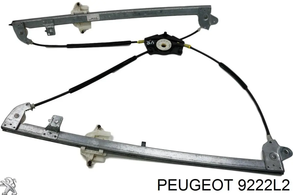 00009222L2 Peugeot/Citroen mecanismo de acionamento de vidro da porta dianteira direita