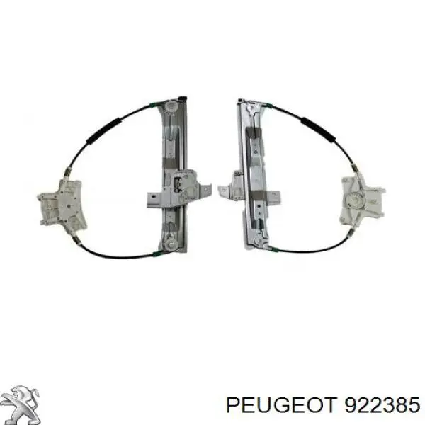 922385 Peugeot/Citroen mecanismo de acionamento de vidro da porta traseira esquerda