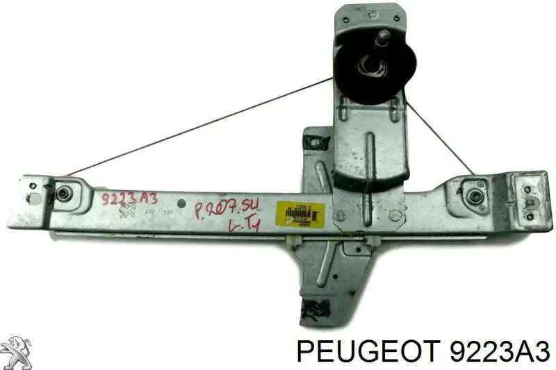 Mecanismo de acionamento de vidro da porta traseira esquerda para Peugeot 207 (WA, WC)