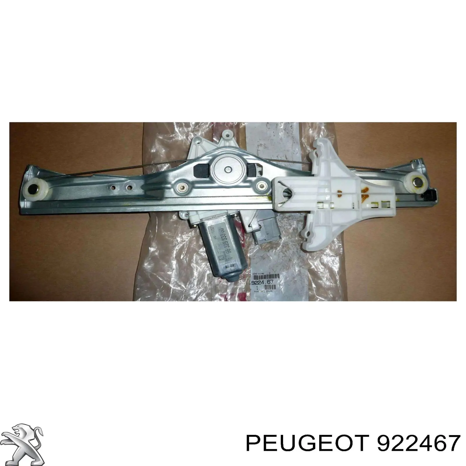 Mecanismo de elevalunas, puerta trasera derecha 922467 Peugeot/Citroen