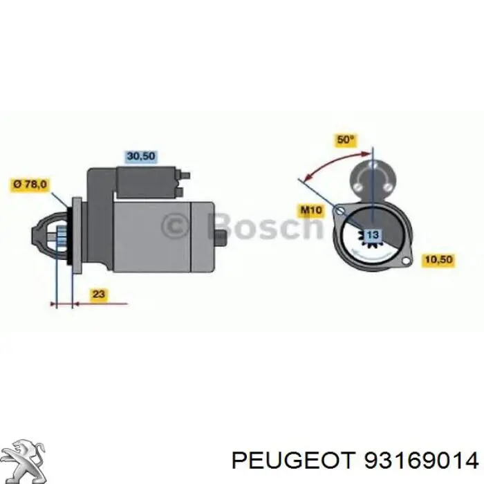 Motor de arranque 93169014 Peugeot/Citroen