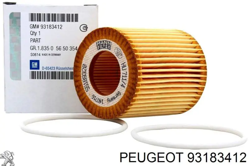 93183412 Peugeot/Citroen масляный фильтр