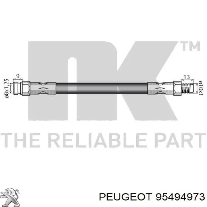 Шланг тормозной передний 95494973 Peugeot/Citroen