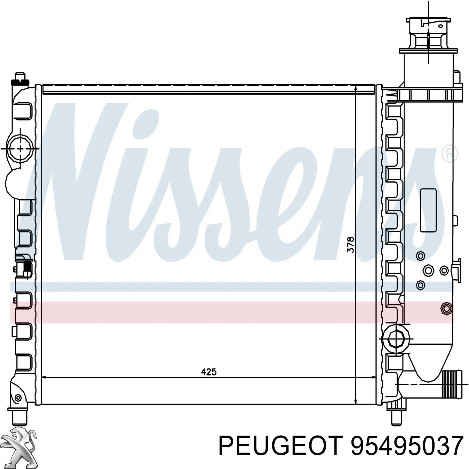 Radiador refrigeración del motor 95495037 Peugeot/Citroen