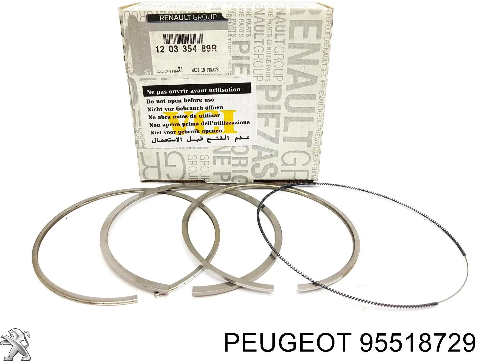 Juego segmentos émbolo, compresor, para 1 cilindro, STD 95518729 Peugeot/Citroen