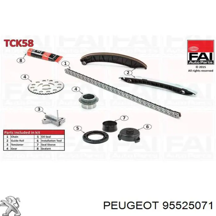 Kit de cadenas de distribución 95525071 Peugeot/Citroen