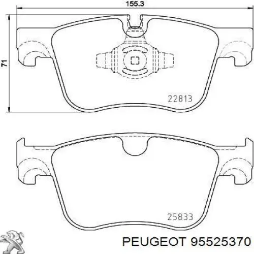 Передние тормозные колодки 95525370 Peugeot/Citroen