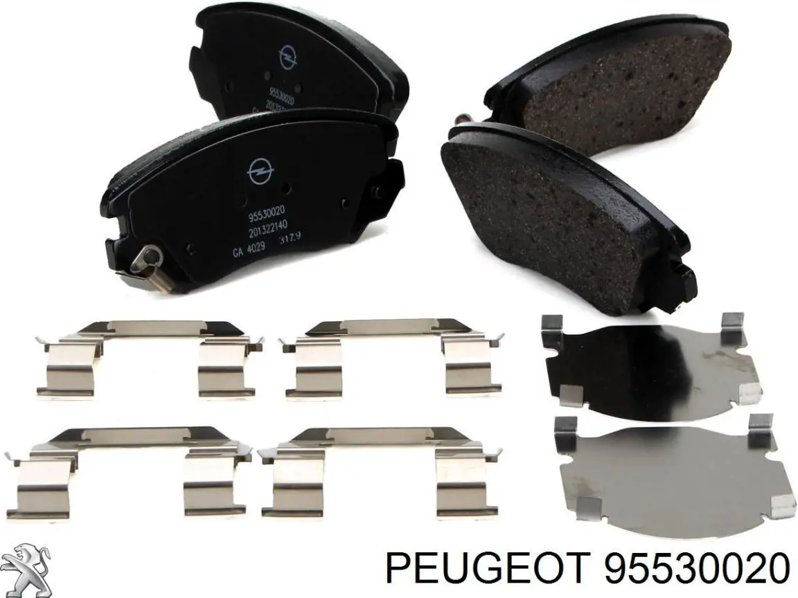 Pastillas de freno delanteras 95530020 Peugeot/Citroen