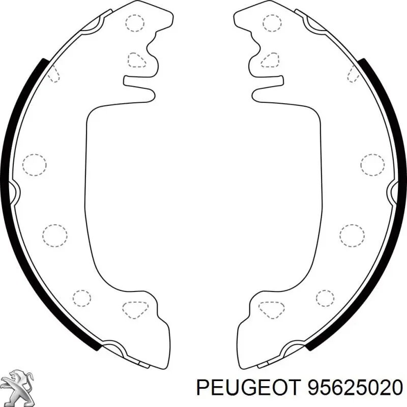Zapatas de frenos de tambor traseras 95625020 Peugeot/Citroen