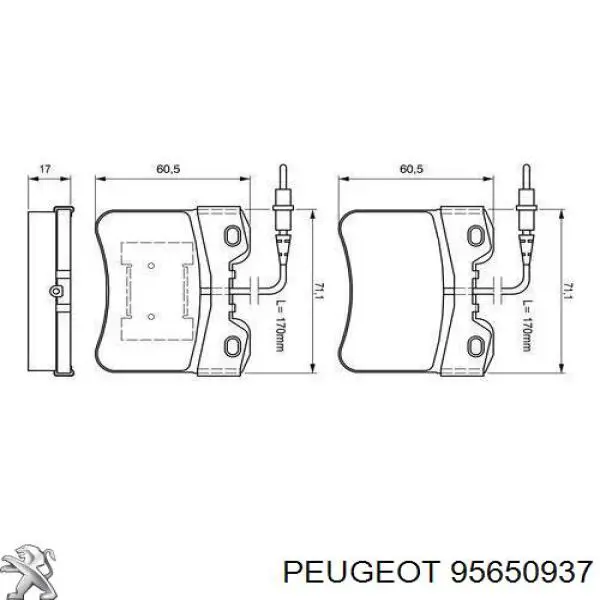 95650937 Peugeot/Citroen передние тормозные колодки