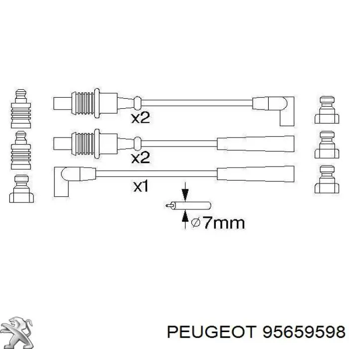 Купить 95659598 Peugeot/Citroen Провода высокого напряжения