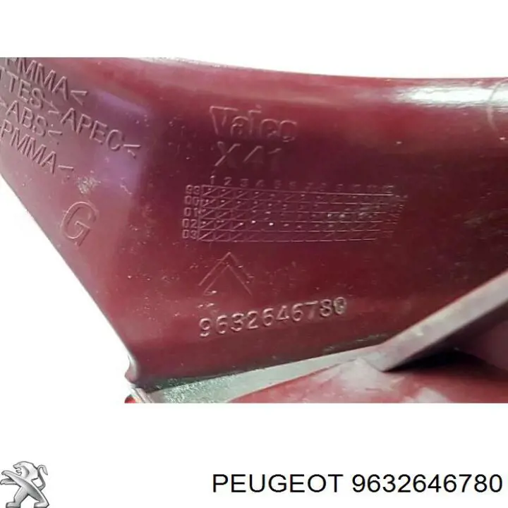 Фонарь задний левый Peugeot/Citroen 9632646780