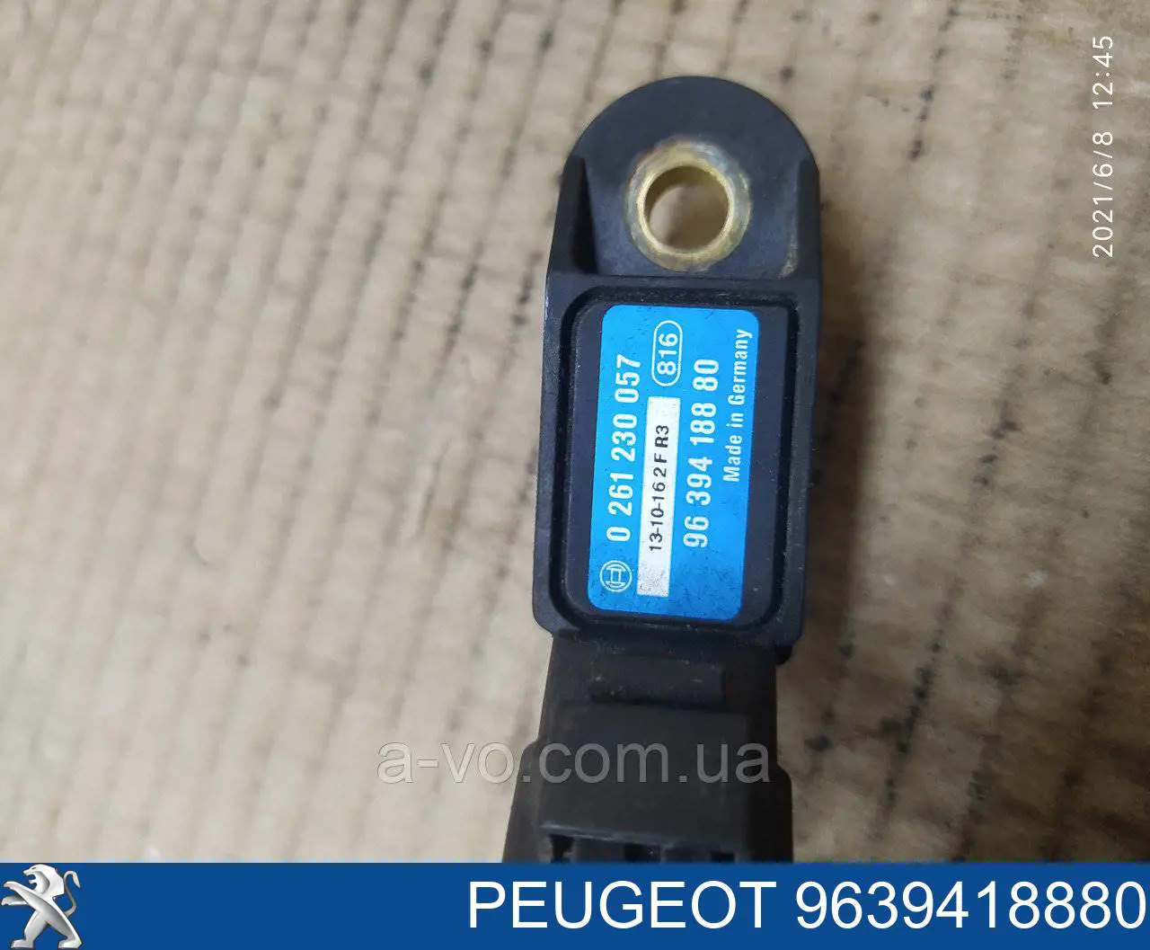 9639418880 Peugeot/Citroen sensor de pressão no coletor de admissão, map