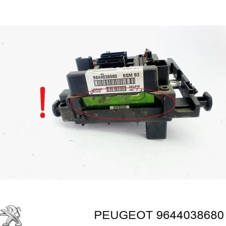 Unidade de dispositivos de segurança 9644038680 Peugeot/Citroen
