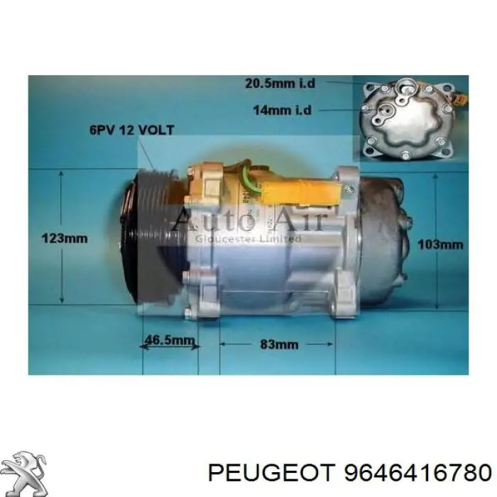 Купить 9646416780 Peugeot/Citroen Компрессор климатической установки