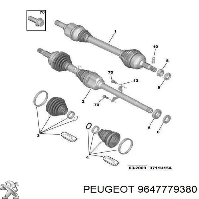 Пыльник ШРУСа внутренний 9647779380 Peugeot/Citroen