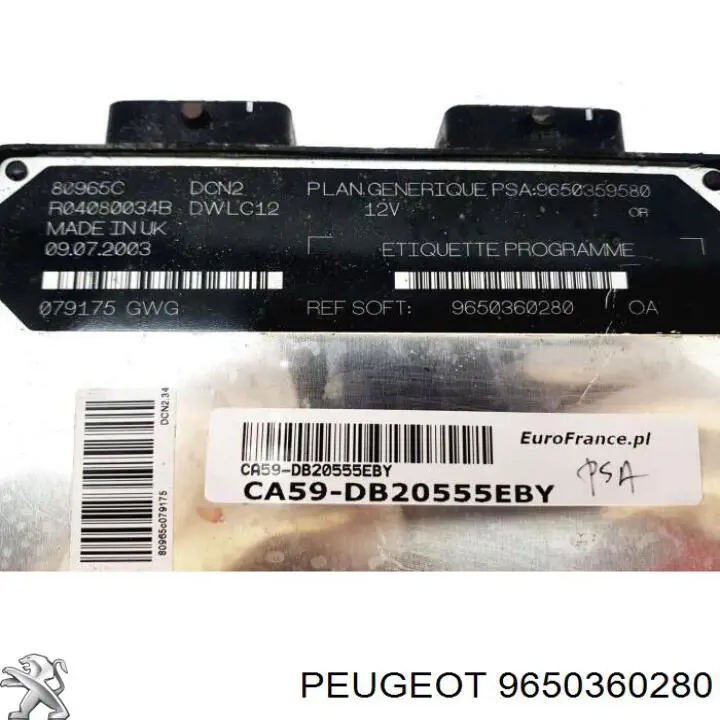 9650360280 Peugeot/Citroen Мозги двигателя