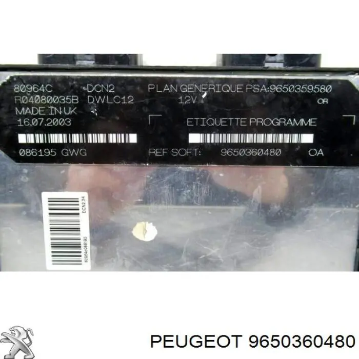  Peugeot/Citroen 9650360480 цена, от 18.04 USD