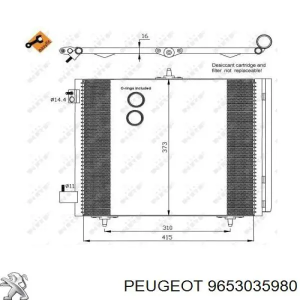 Конденсатор кондиционера Peugeot/Citroen 9653035980 цена, от 53.05 USD